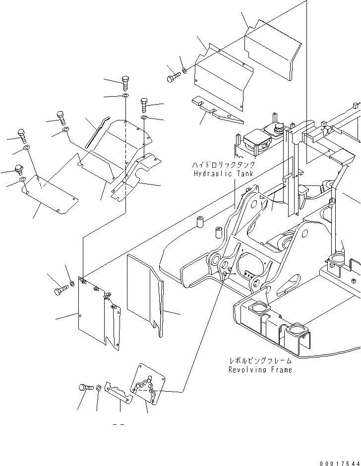 Схема запчастей Komatsu PC138US-2 - ПЕРЕГОРОДКА. КРЫШКА(С FALL DOWN PREВЕНТИЛЯТОРION КЛАПАН) ЧАСТИ КОРПУСА