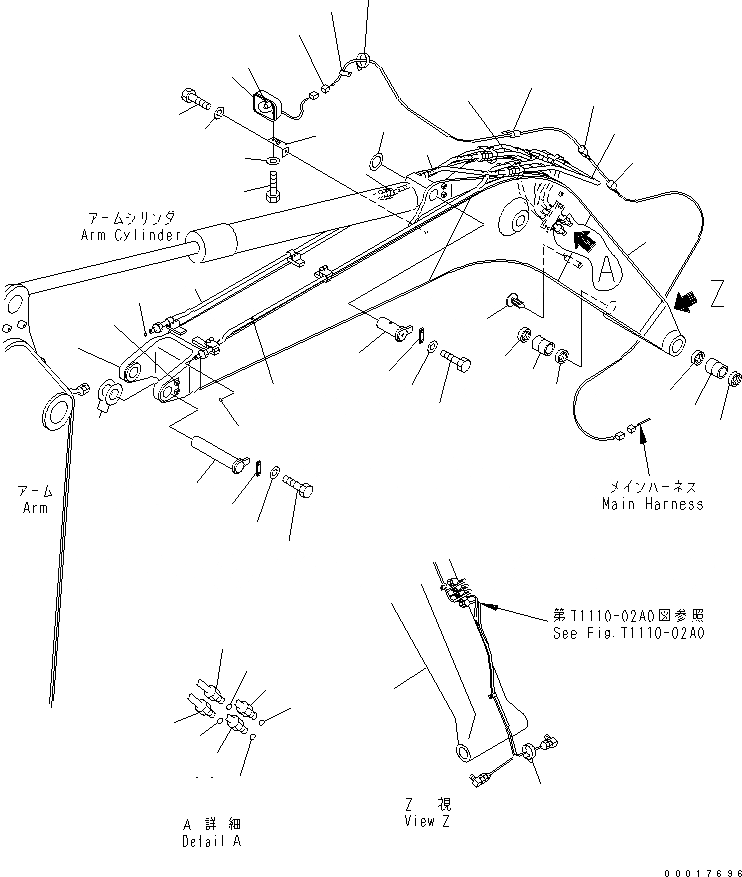 Схема запчастей Komatsu PC138US-2 - СТРЕЛА (СТРЕЛА¤РАБОЧ. ОСВЕЩЕНИЕ И ПАЛЕЦ) РАБОЧЕЕ ОБОРУДОВАНИЕ