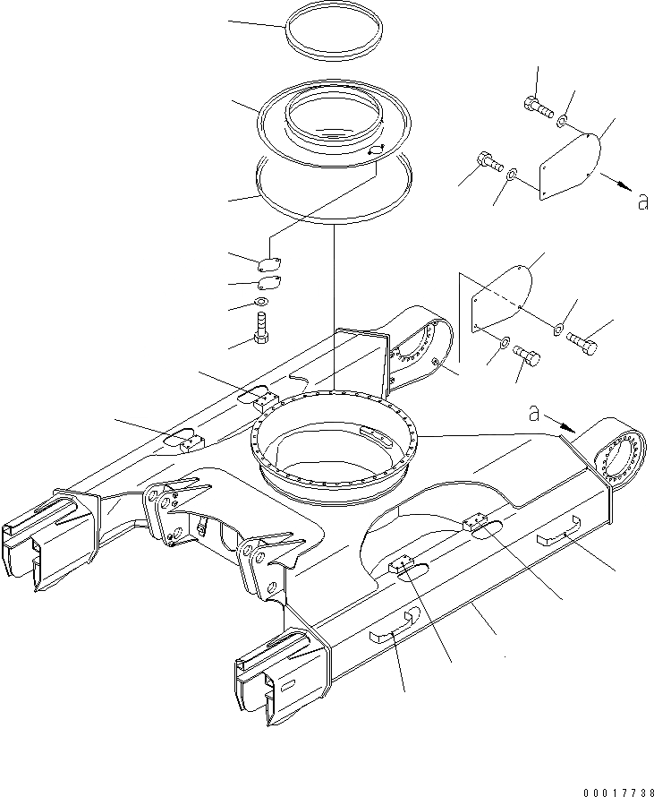 Схема запчастей Komatsu PC138USLC-2 - ГУСЕНИЧНАЯ РАМА (ДЛЯ ОТВАЛ) ХОДОВАЯ