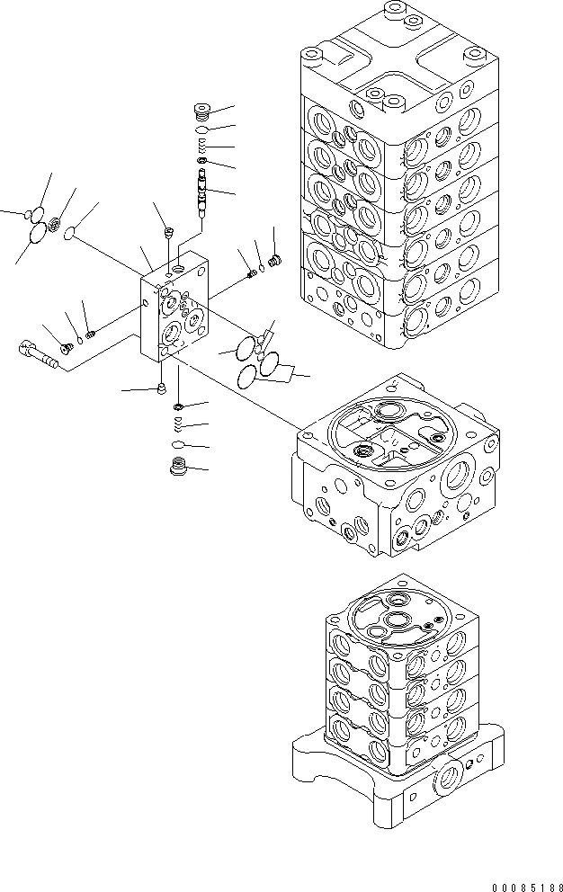 Схема запчастей Komatsu PC138US-8 - ОСНОВН. КЛАПАН (ДЛЯ -НАВЕСН. ОБОРУД И ОТВАЛ) (KUK OFFSET СТРЕЛА СПЕЦ-Я. СТУПЕНИ) (/)(№7-) ОСНОВН. КОМПОНЕНТЫ И РЕМКОМПЛЕКТЫ