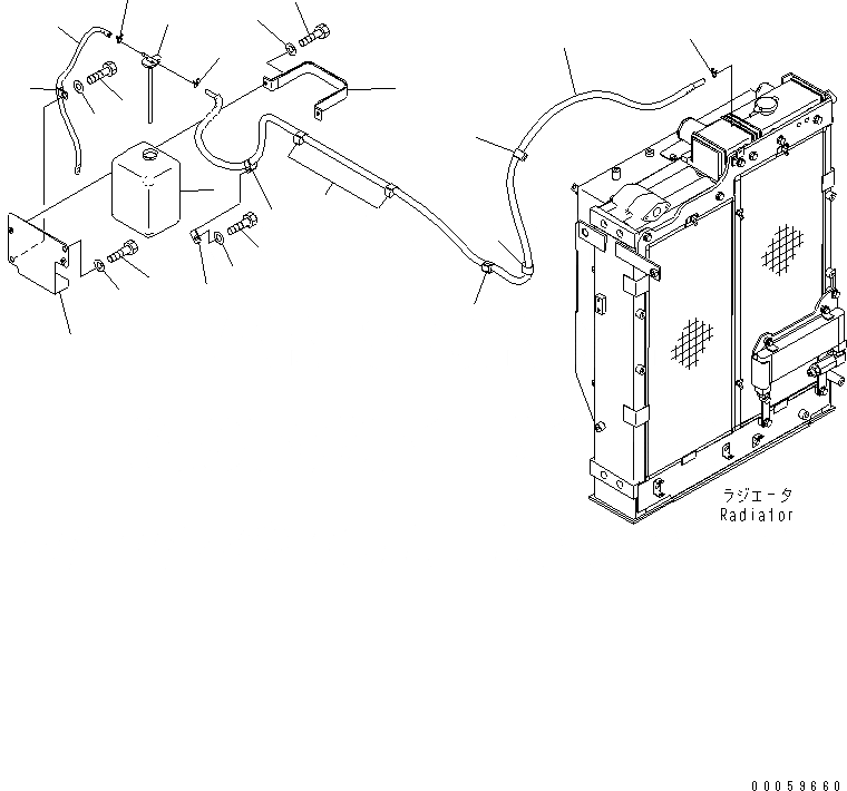 Схема запчастей Komatsu PC138USLC-8 - ОХЛАЖД-Е (ВТОРИЧН. БАК)(№-) СИСТЕМА ОХЛАЖДЕНИЯ