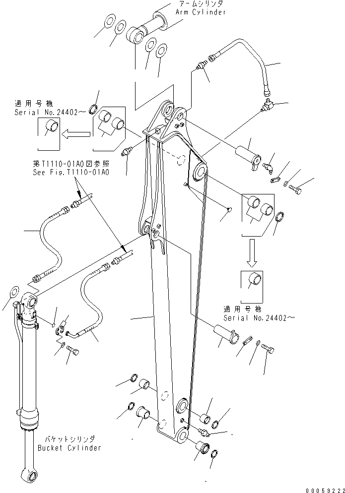 Схема запчастей Komatsu PC138USLC-8 - РУКОЯТЬ(№-) РАБОЧЕЕ ОБОРУДОВАНИЕ