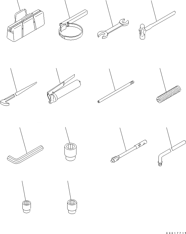 Схема запчастей Komatsu PC138USLC-8 - ИНСТРУМЕНТ(№-) АКСЕССУАРЫ