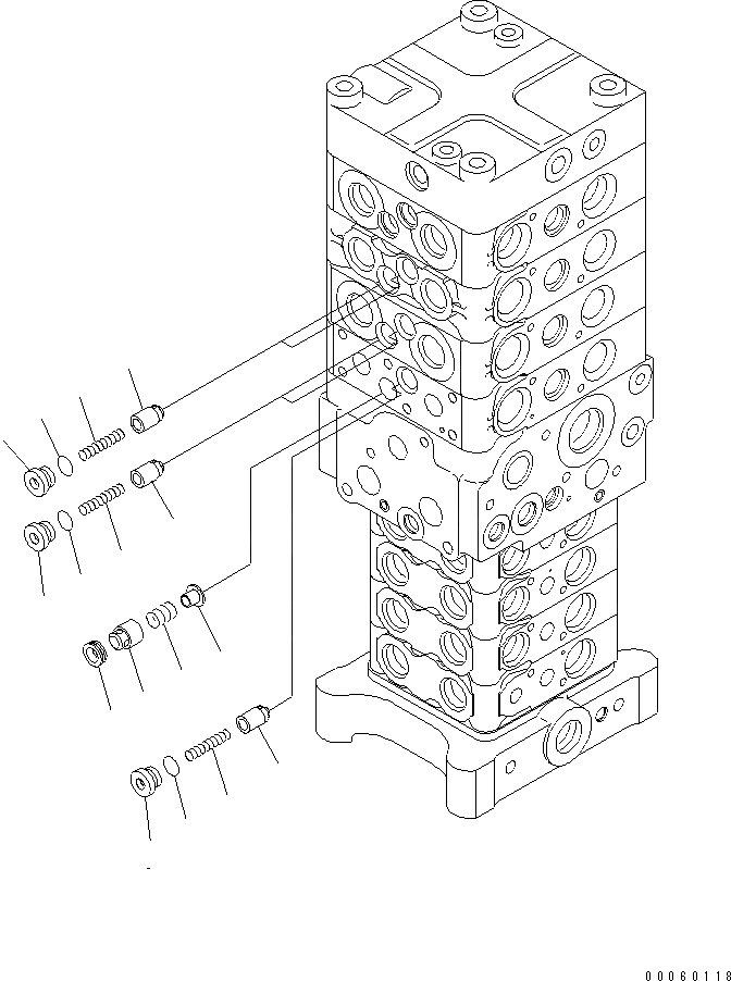 Схема запчастей Komatsu PC138USLC-8 - ОСНОВН. КЛАПАН (-НАВЕСН. ОБОРУД) (ОТВАЛ) (/7)(№-) ОСНОВН. КОМПОНЕНТЫ И РЕМКОМПЛЕКТЫ