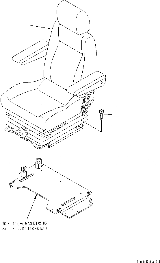 Схема запчастей Komatsu PC138US-8 - СИДЕНЬЕ ОПЕРАТОРА (ПОДВЕСКА)(№-) КАБИНА ОПЕРАТОРА И СИСТЕМА УПРАВЛЕНИЯ