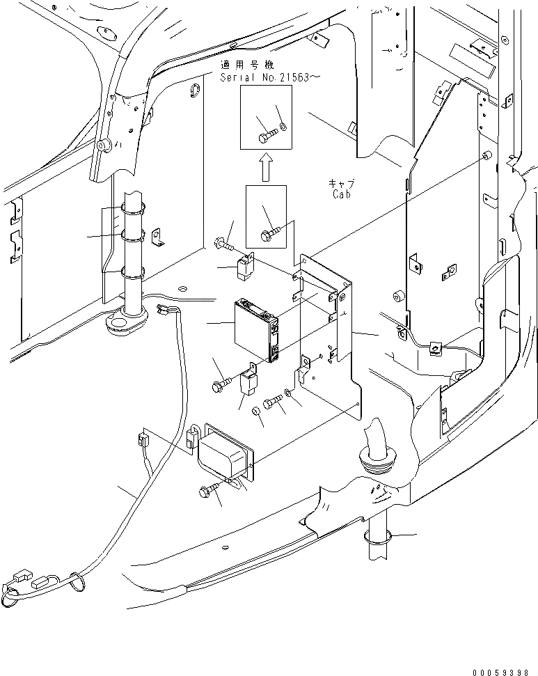 Схема запчастей Komatsu PC138US-8 - КАБИНА (КОНДИЦ. ВОЗДУХА SUB ПЛАСТИНА) (НАПРЯЖ. 12В)(№-) КАБИНА ОПЕРАТОРА И СИСТЕМА УПРАВЛЕНИЯ