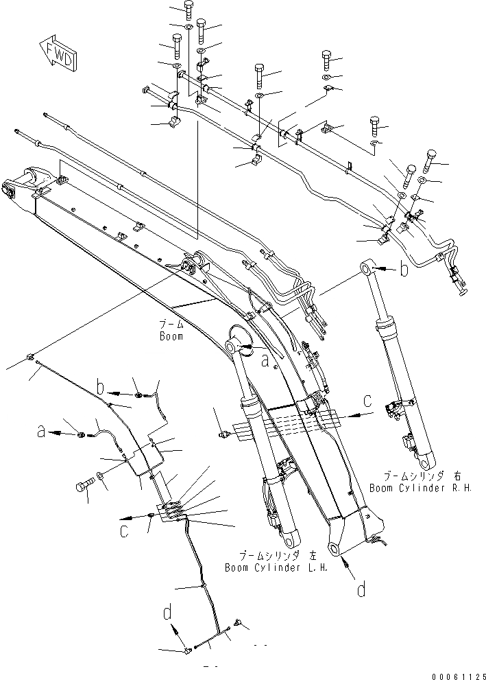 Схема запчастей Komatsu PC138US-8 - СТРЕЛА (КРЕПЛЕНИЕ И СМАЗЫВАЮЩ. ЛИНИЯ) (ДЛЯ НАВЕСН. ОБОРУД.) (ДЛЯ АВСТРАЛИИ)(№-) РАБОЧЕЕ ОБОРУДОВАНИЕ