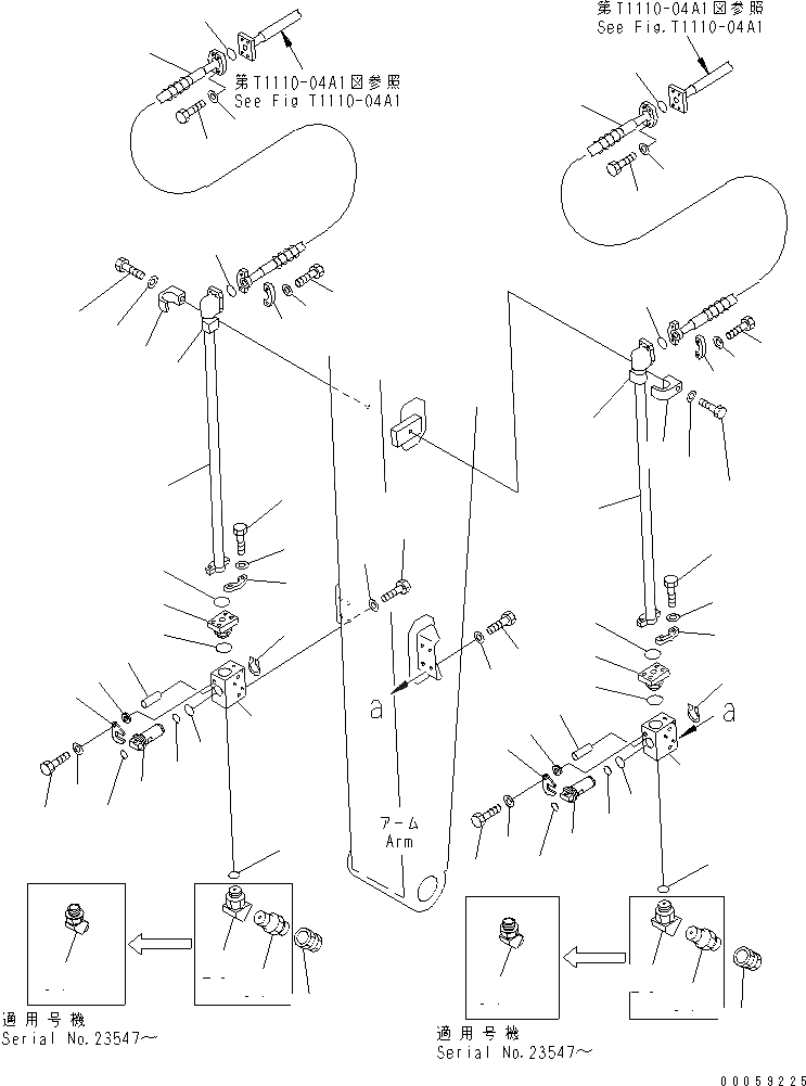 Схема запчастей Komatsu PC138US-8 - РУКОЯТЬ (ДОПОЛН. ЛИНИЯ) (ДЛЯ НАВЕСН. ОБОРУД.)(№-) РАБОЧЕЕ ОБОРУДОВАНИЕ