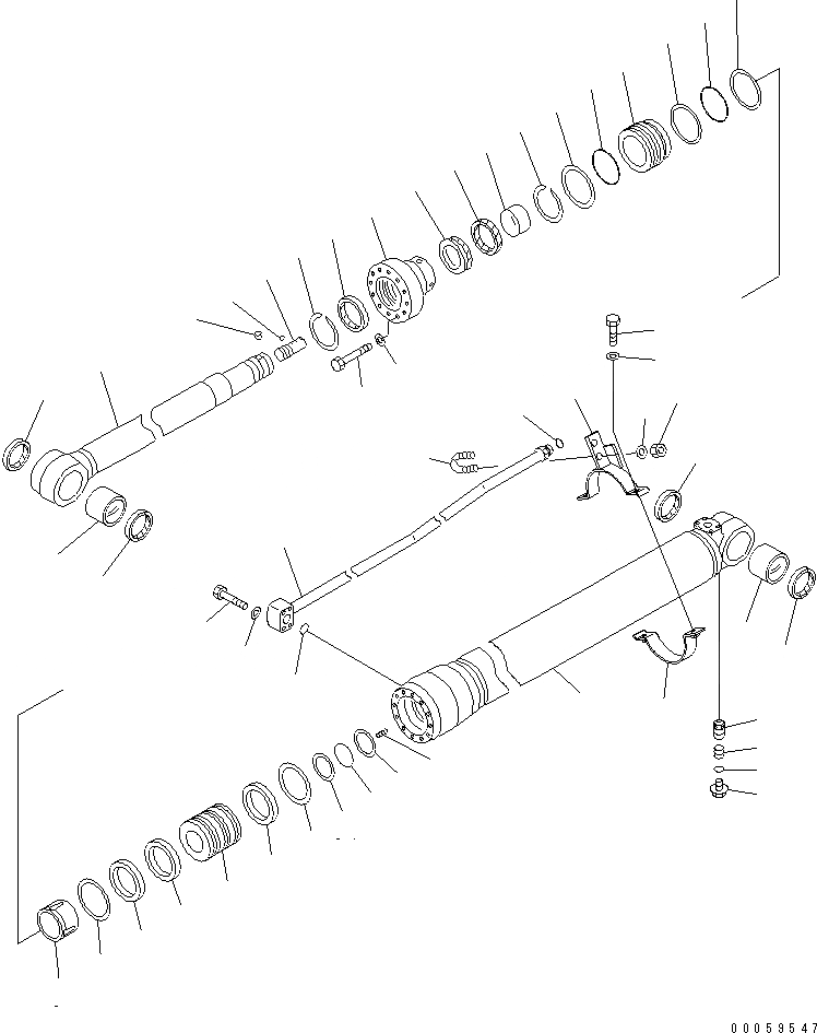 Схема запчастей Komatsu PC138US-8 - ЦИЛИНДР РУКОЯТИ(ВНУТР. ЧАСТИ)(№-) ОСНОВН. КОМПОНЕНТЫ И РЕМКОМПЛЕКТЫ