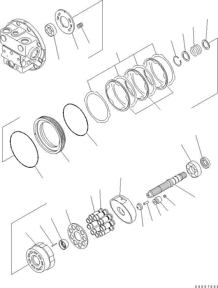 Схема запчастей Komatsu PC138US-8 - МОТОР ХОДА (GMVA ТИП) (/)(№-) ОСНОВН. КОМПОНЕНТЫ И РЕМКОМПЛЕКТЫ