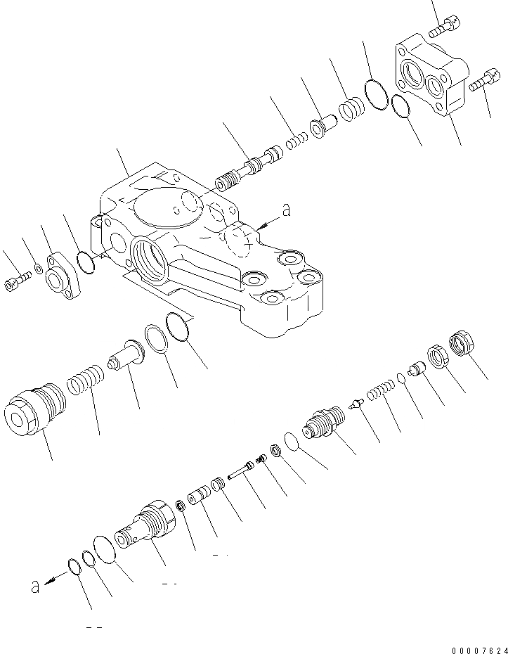 Схема запчастей Komatsu PC138US-8 - КЛАПАН ПЕРЕГРУЗКИ (ДЛЯ ЦИЛИНДРА РУКОЯТИ)(№-) ОСНОВН. КОМПОНЕНТЫ И РЕМКОМПЛЕКТЫ