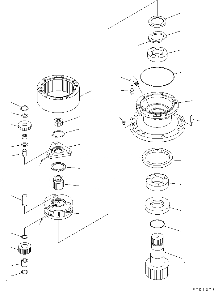 Схема запчастей Komatsu PC138USLC-2 - МЕХАНИЗМ ПОВОРОТА (MACHINERY) ПОВОРОТН. КРУГ И КОМПОНЕНТЫ
