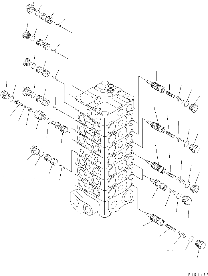Схема запчастей Komatsu PC138USLC-2 - ОСНОВН. КЛАПАН (7-КЛАПАН) (/) (ДЛЯ ОТВАЛ)(№9-) ОСНОВН. КОМПОНЕНТЫ И РЕМКОМПЛЕКТЫ