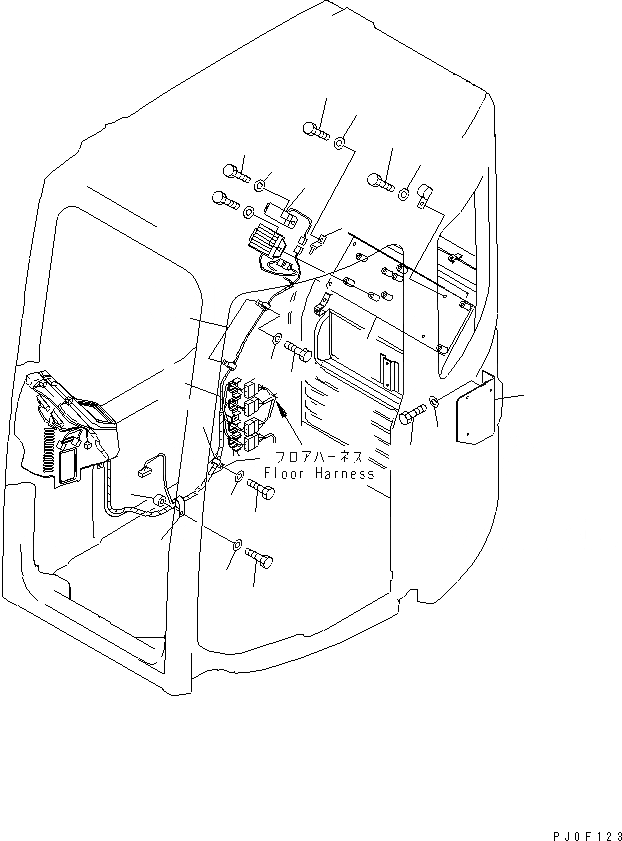 Схема запчастей Komatsu PC138US-2 - КАБИНА (ЭЛЕКТРОПРОВОДКА)(№-) КАБИНА ОПЕРАТОРА И СИСТЕМА УПРАВЛЕНИЯ