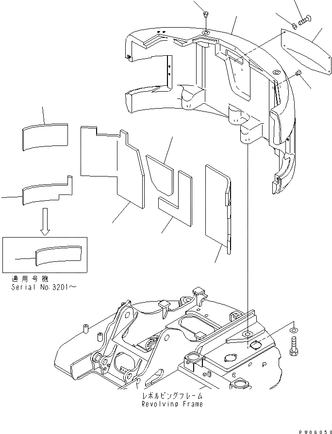 Схема запчастей Komatsu PC138US-2 - ПРОТИВОВЕС (BLUE) ЧАСТИ КОРПУСА