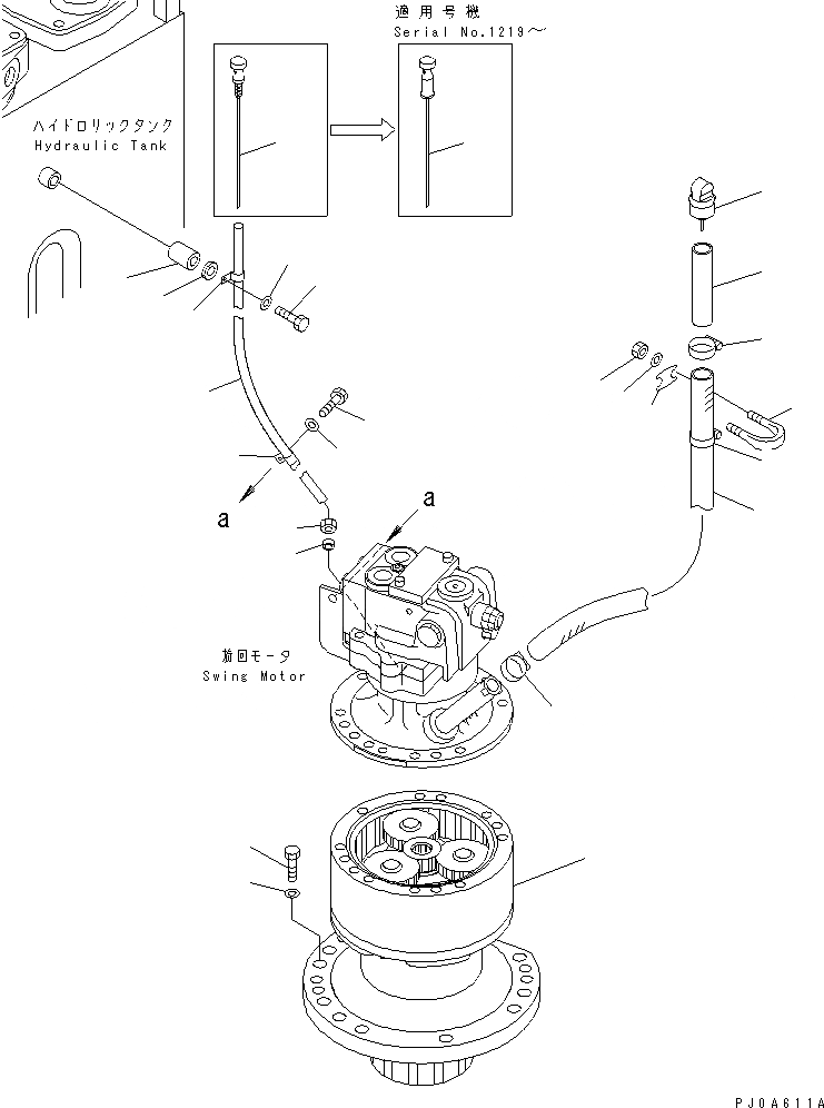 Схема запчастей Komatsu PC138US-2 - МЕХАНИЗМ ПОВОРОТА (ДЛЯ НАВЕСН.ОБОРУД.) ПОВОРОТН. КРУГ И КОМПОНЕНТЫ