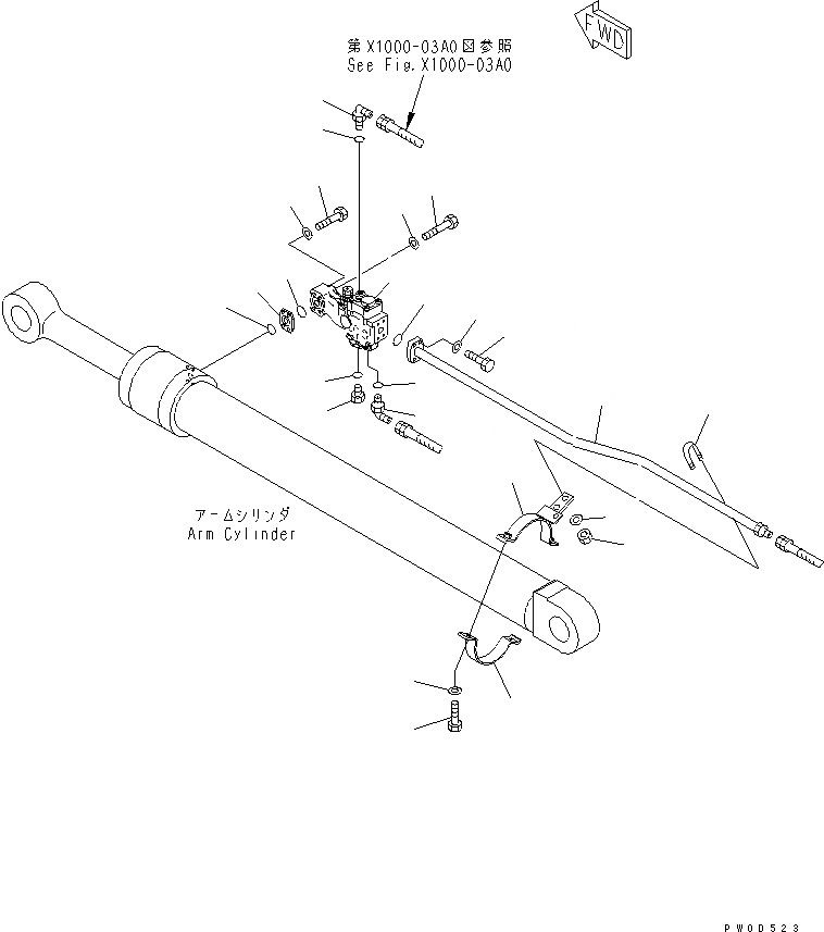 Схема запчастей Komatsu PC138US-2 - РУКОЯТЬ CRANE (ЦИЛИНДР РУКОЯТИ) (ГЛАВН. КЛАПАН) (YELНИЗ.)(№-) СПЕЦ. ОПЦИИ