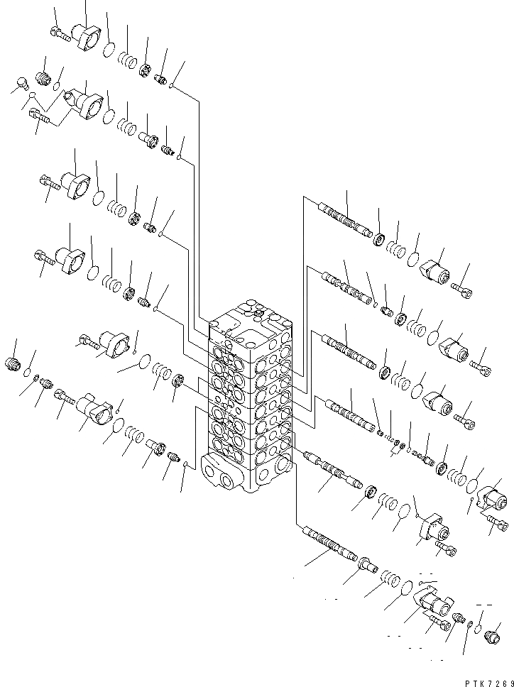 Схема запчастей Komatsu PC138US-2 - ОСНОВН. КЛАПАН (7-КЛАПАН) (/) (ДЛЯ ОТВАЛ) ОСНОВН. КОМПОНЕНТЫ И РЕМКОМПЛЕКТЫ