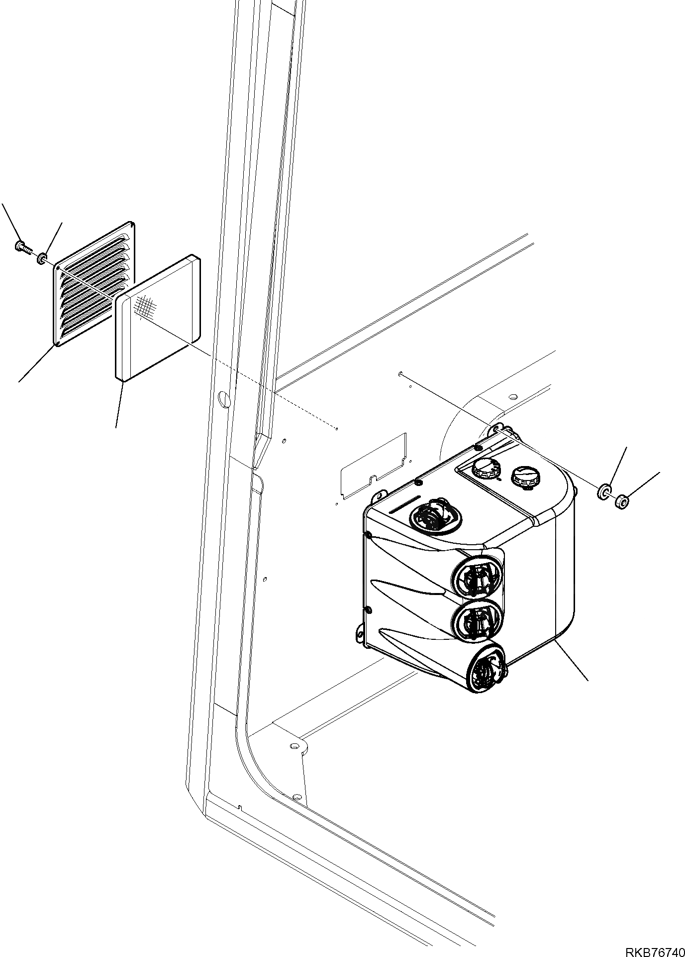 Схема запчастей Komatsu PC14R-3 - СИСТЕМА ПОДОГРЕВА (/) ЧАСТИ КОРПУСА И КАБИНА