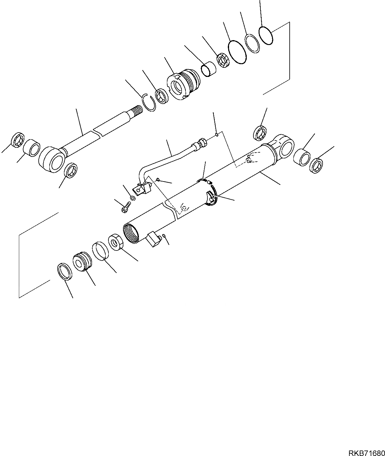 Схема запчастей Komatsu PC14R-3 - ЦИЛИНДР РУКОЯТИ, ВНУТР. ЧАСТИ РАБОЧЕЕ ОБОРУДОВАНИЕ