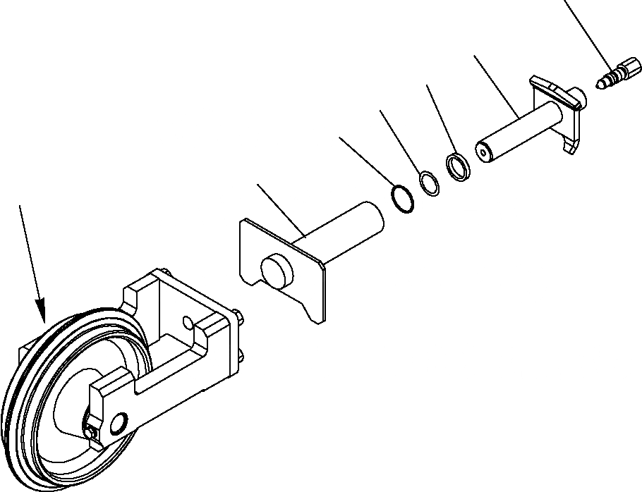 Схема запчастей Komatsu PC14R-2 - ОПОРНЫЙ ЭЛЕМЕНТ ЛЕНИВЦА (ДЛЯ РЕЗИН. SHOE) РАМА