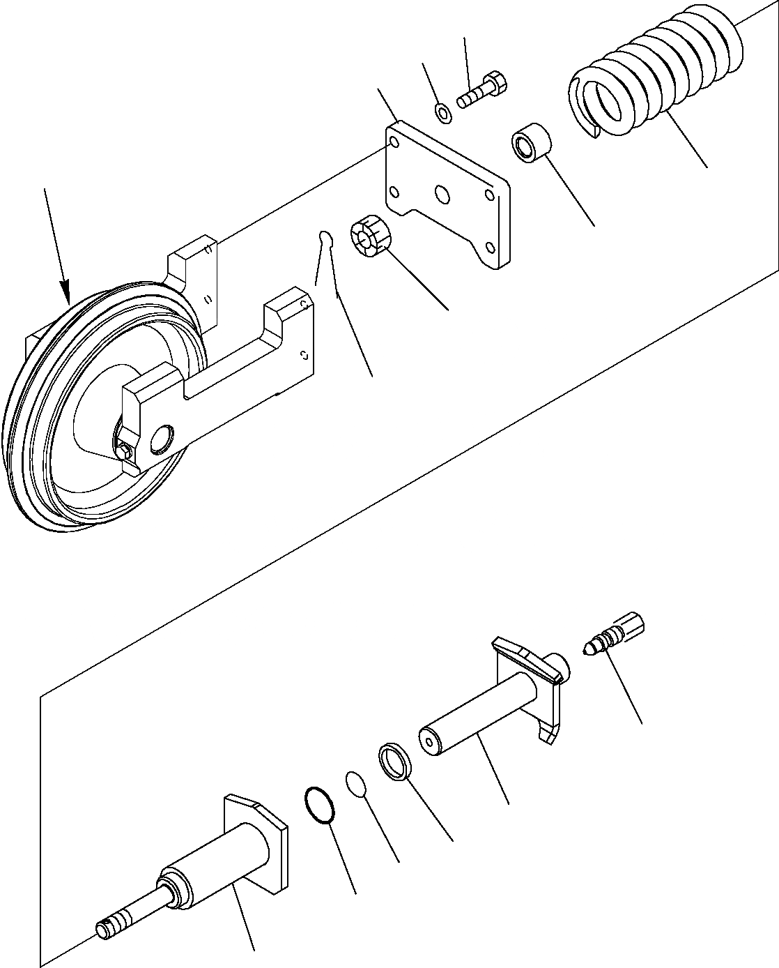 Схема запчастей Komatsu PC14R-2 - ОПОРНЫЙ ЭЛЕМЕНТ ЛЕНИВЦА (ДЛЯ STEEL SHOE) РАМА