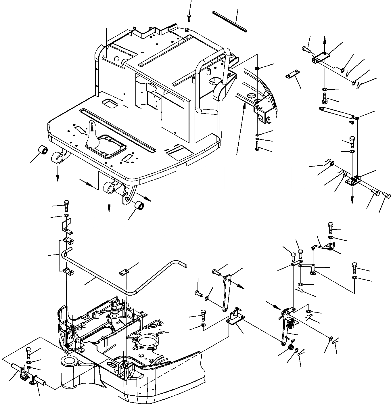 Схема запчастей Komatsu PC14R-2 - ПЛАТФОРМА КРЕПЛЕНИЕ (ДЛЯ КАБИНЫ) ЧАСТИ КОРПУСА И КАБИНА