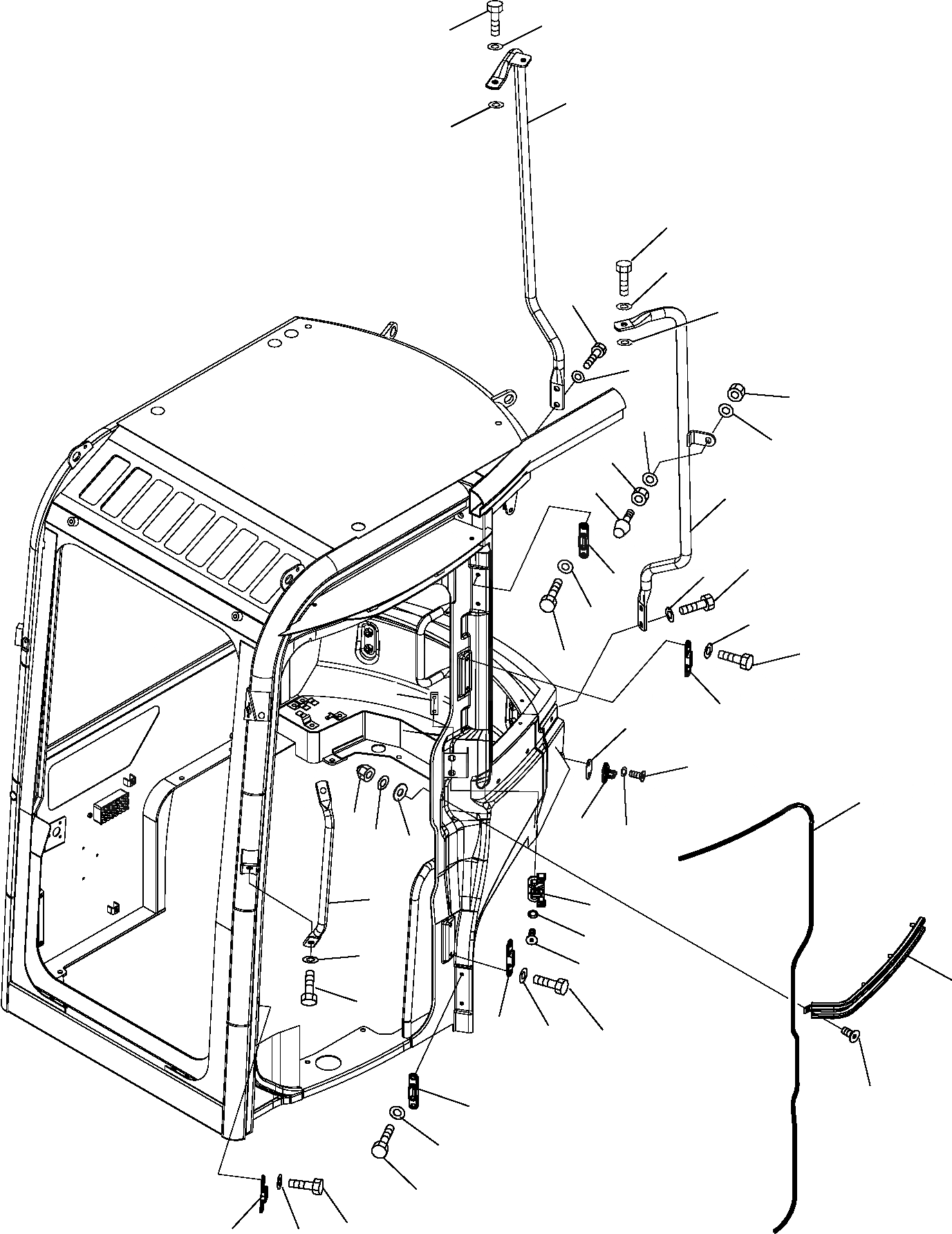 Схема запчастей Komatsu PC14R-2 - КАБИНА (/8) ЧАСТИ КОРПУСА И КАБИНА