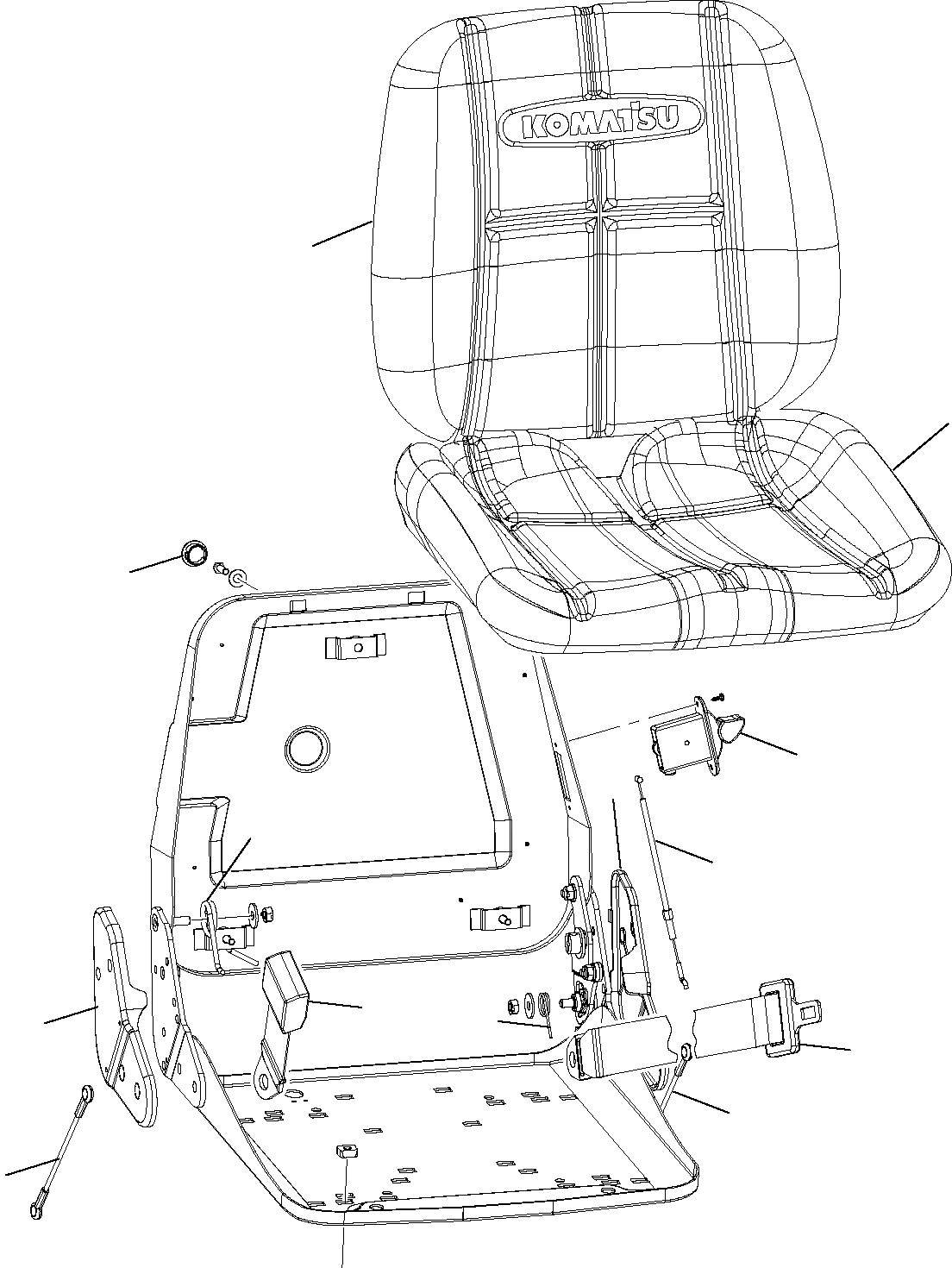 Схема запчастей Komatsu PC14R-2 - СИДЕНЬЕ ОПЕРАТОРА (/) ЧАСТИ КОРПУСА И КАБИНА