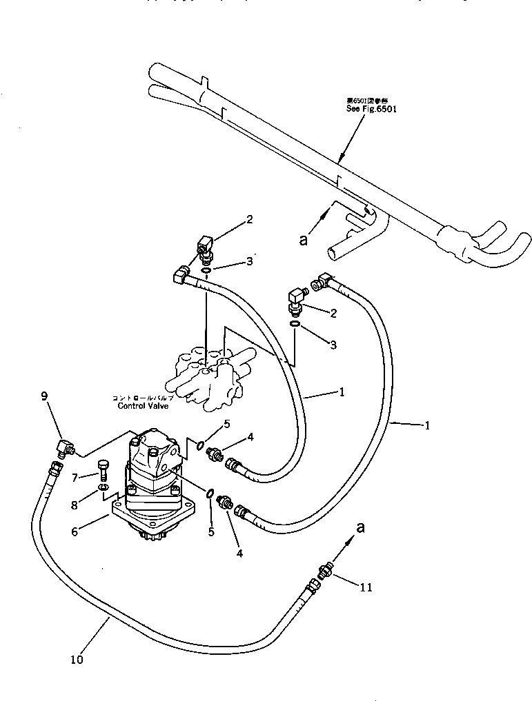 Схема запчастей Komatsu PC15-1 - ГИДРОЛИНИЯ (КЛАПАН TO/FROM МОТОР ПОВОРОТА) ПОВОРОТН. И СИСТЕМА УПРАВЛЕНИЯ