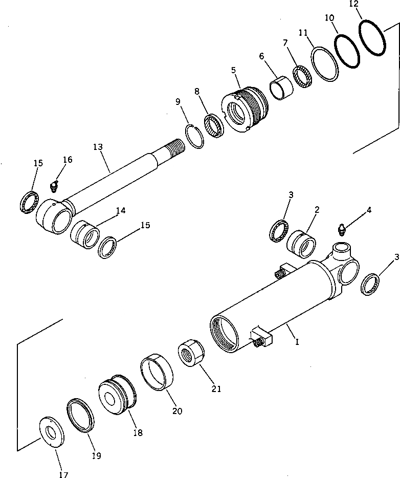 Схема запчастей Komatsu PC15-1 - ЦИЛИНДР ОТВАЛА УПРАВЛ-Е РАБОЧИМ ОБОРУДОВАНИЕМ