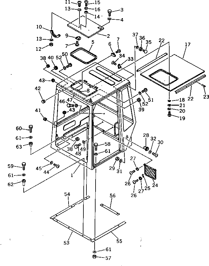 Схема запчастей Komatsu PC15-2A - КАБИНА (/) ЧАСТИ КОРПУСА
