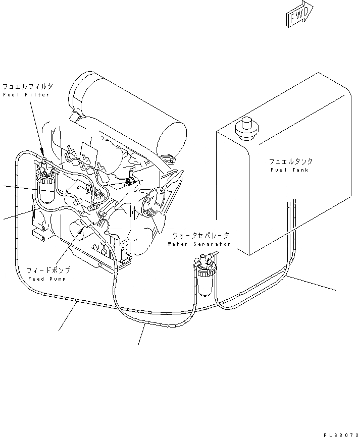 Схема запчастей Komatsu PC15-3 - ЧАСТИ ДЛЯ ПЕРИОДИЧ. ЗАМЕНЫ (ТОПЛИВН. ШЛАНГИ)(№-) ЧАСТИ BOOK