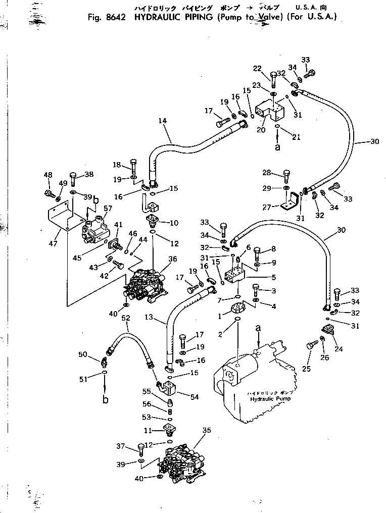 Схема запчастей Komatsu PC150-1 - ГИДРОЛИНИЯ (ИЗ НАСОСА В КЛАПАН) (ДЛЯ U.S.A)(№-) ОПЦИОННЫЕ КОМПОНЕНТЫ (СПЕЦ. APPLICATION ЧАСТИ)