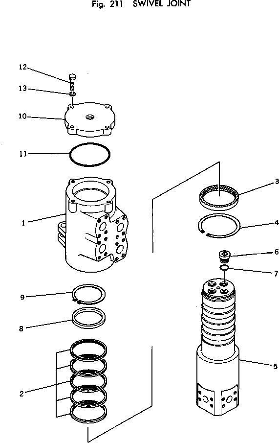 Схема запчастей Komatsu PC150-1 - ПОВОРОТНОЕ СОЕДИНЕНИЕ ХОД И КОНЕЧНАЯ ПЕРЕДАЧА