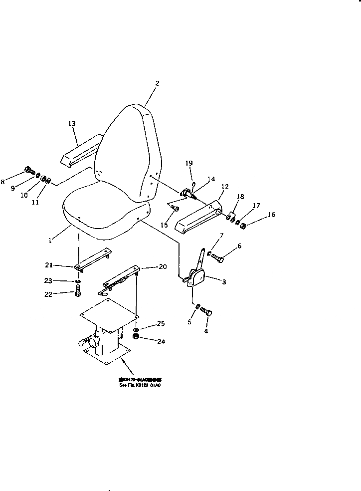 Схема запчастей Komatsu PC150-5 - СИДЕНЬЕ ОПЕРАТОРА (ДЛЯ УДЛИНН. РЫЧАГ УПРАВЛ-Е) КАБИНА ОПЕРАТОРА И СИСТЕМА УПРАВЛЕНИЯ