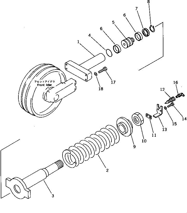 Схема запчастей Komatsu PC150-5 - ПРУЖИНА ХОДОВАЯ