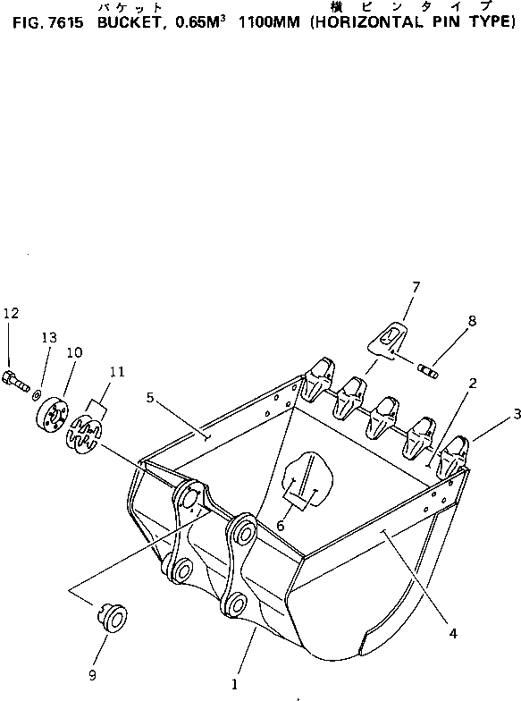Схема запчастей Komatsu PC150-5 - КОВШ¤ .M ШИР. MM (ГОРИЗОНТАЛЬН. ПАЛЕЦ) РАБОЧЕЕ ОБОРУДОВАНИЕ