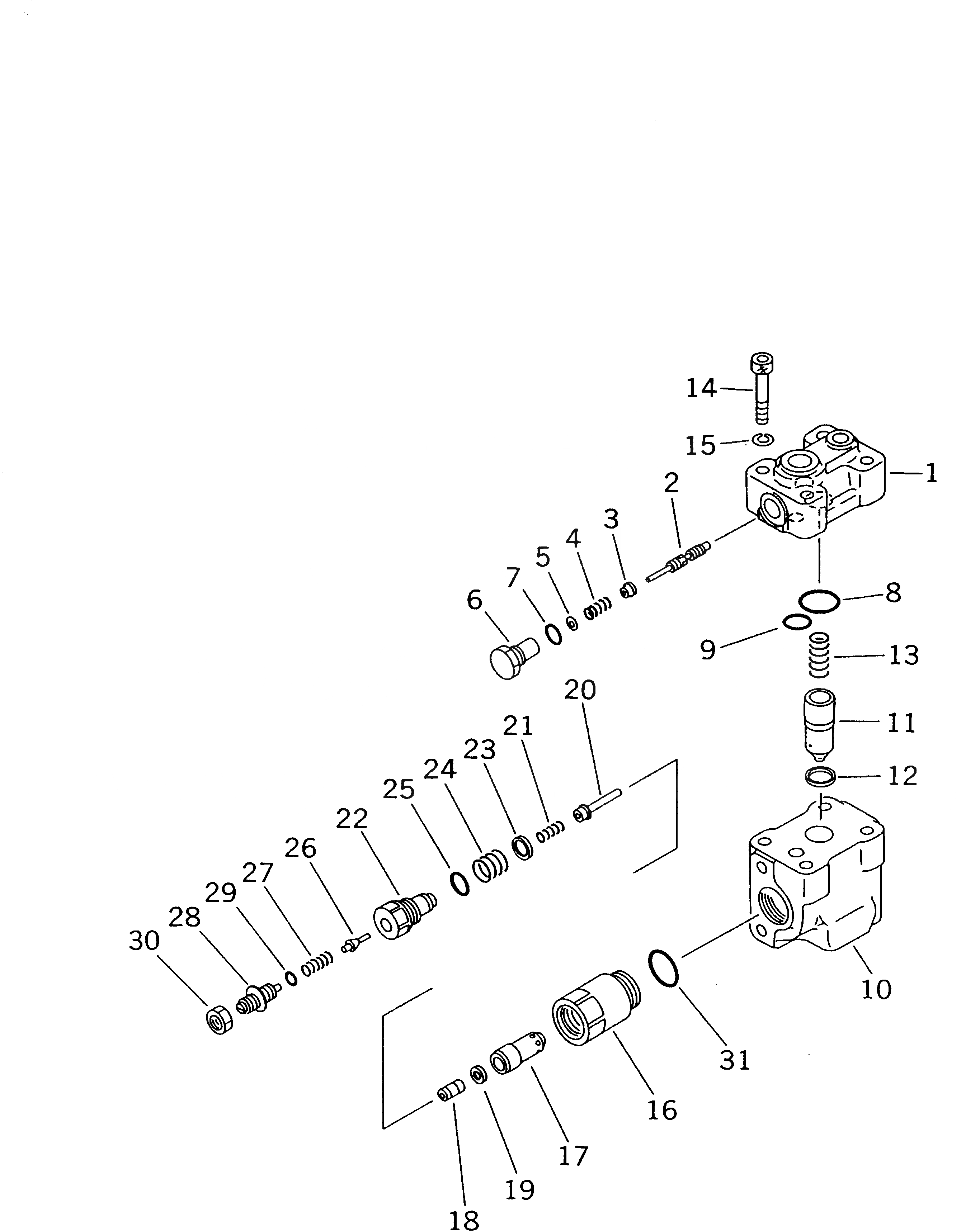 Схема запчастей Komatsu PC150-6K - СТОПОРН. КЛАПАН ОСНОВН. КОМПОНЕНТЫ И РЕМКОМПЛЕКТЫ