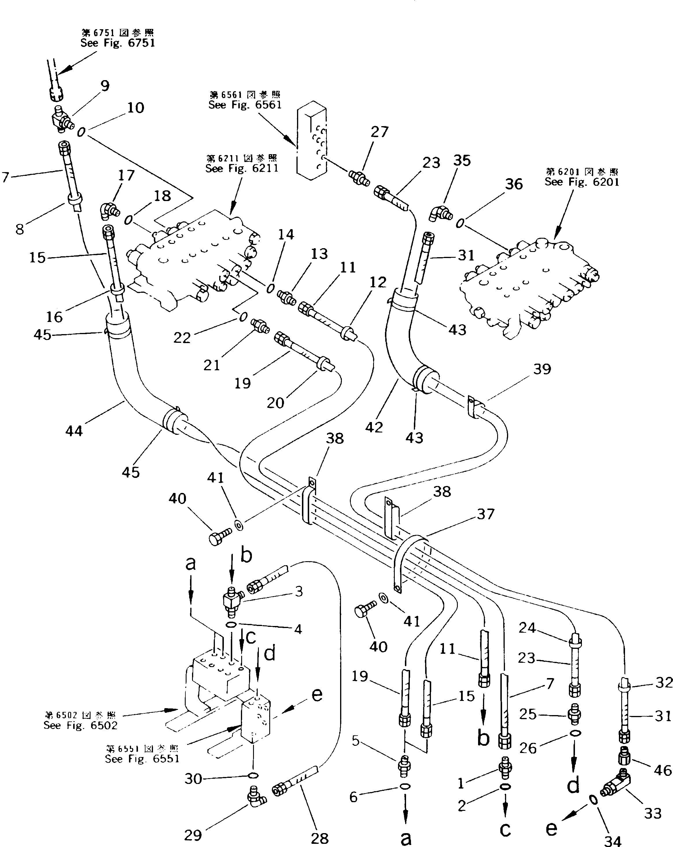 Схема запчастей Komatsu PC150HD-5K - ГИДРОЛИНИЯ (P.P.C. ТРУБЫ /) (С СТОПОРН. КЛАПАН)(№K-K7) УПРАВЛ-Е РАБОЧИМ ОБОРУДОВАНИЕМ