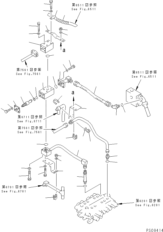 Схема запчастей Komatsu PC150HD-5K - ГИДРОЛИНИЯ (ДОПОЛН. ГИДРОЛИНИЯ ЛИНИЯ) (ШАССИ) УПРАВЛ-Е РАБОЧИМ ОБОРУДОВАНИЕМ