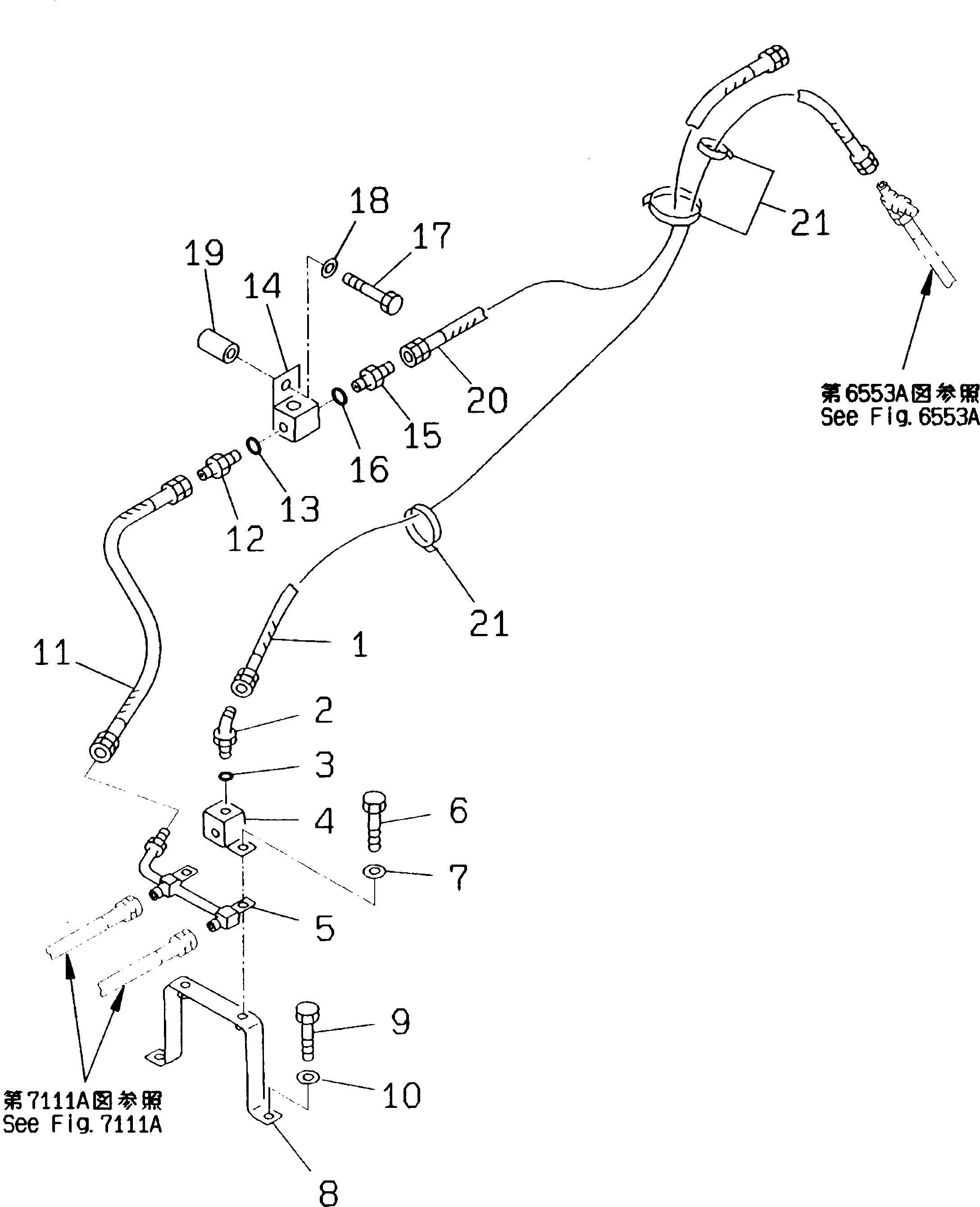Схема запчастей Komatsu PC150HD-5K - ГИДРОЛИНИЯ (СТРЕЛА И ЦИЛИНДР РУКОЯТИЛИНИЯ СТОПОРН. КЛАПАНА)     (ШАССИ)(№K-) УПРАВЛ-Е РАБОЧИМ ОБОРУДОВАНИЕМ