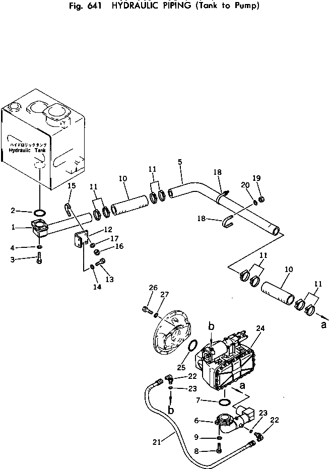 Схема запчастей Komatsu PC150LC-1 - ГИДРОЛИНИЯ (ИЗ БАКА В НАСОС) УПРАВЛ-Е РАБОЧИМ ОБОРУДОВАНИЕМ