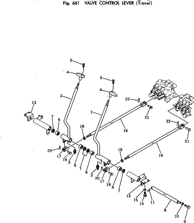 Схема запчастей Komatsu PC150LC-1 - КЛАПАН РЫЧАГ УПРАВЛ-Я (ХОД) УПРАВЛ-Е РАБОЧИМ ОБОРУДОВАНИЕМ