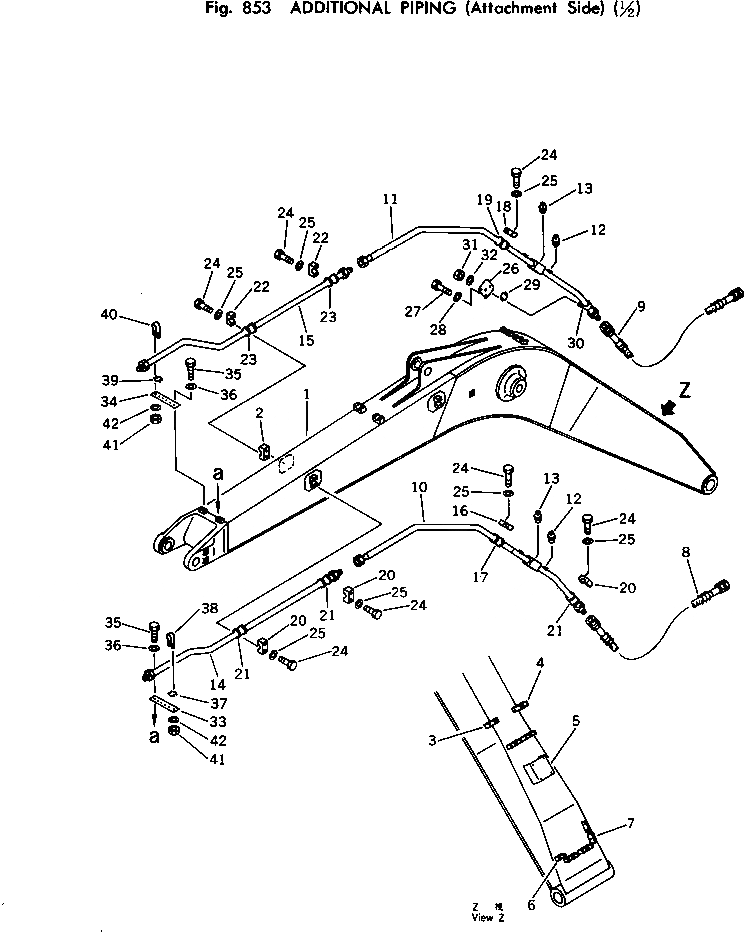 Схема запчастей Komatsu PC150LC-1 - ДОПОЛН. ГИДРОЛИНИЯ (НАВЕСН. ОБОРУД) (/) ОПЦИОННЫЕ КОМПОНЕНТЫ