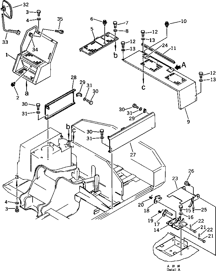 Схема запчастей Komatsu PC150LC-3 - MACHINERY ОБСТАНОВКА (/) (СПЕЦ-Я TBG) МАРКИРОВКА¤ ИНСТРУМЕНТ И РЕМКОМПЛЕКТЫ