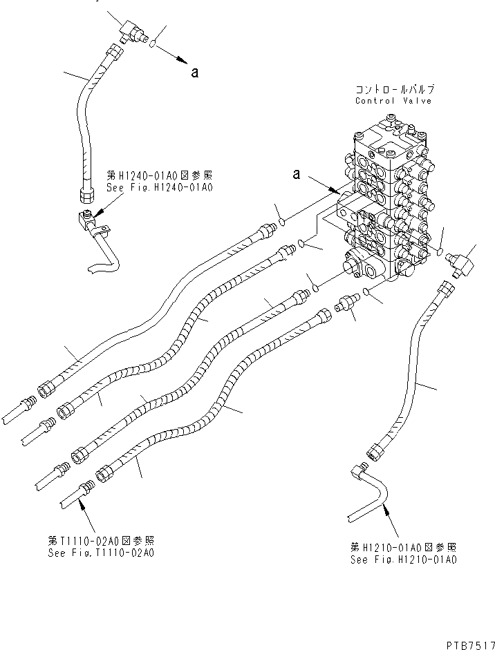 Схема запчастей Komatsu PC150LGP-6K - КЛАПАН ТРУБЫ (СТРЕЛА¤ РУКОЯТЬ И КОВШ) ГИДРАВЛИКА