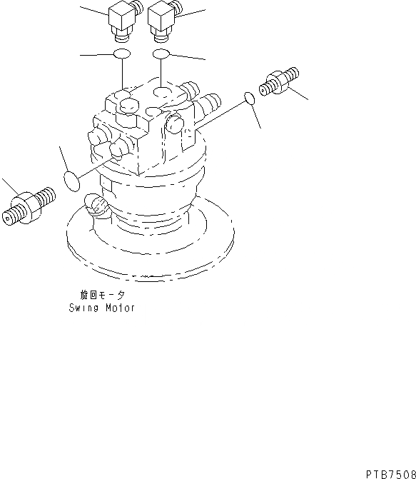 Схема запчастей Komatsu PC150LGP-6K - ЛИНИЯ ПОВОРОТА ГИДРАВЛИКА
