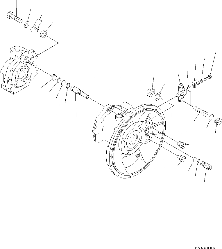 Схема запчастей Komatsu PC150LGP-6K - ОСНОВН. НАСОС (/9) ОСНОВН. КОМПОНЕНТЫ И РЕМКОМПЛЕКТЫ