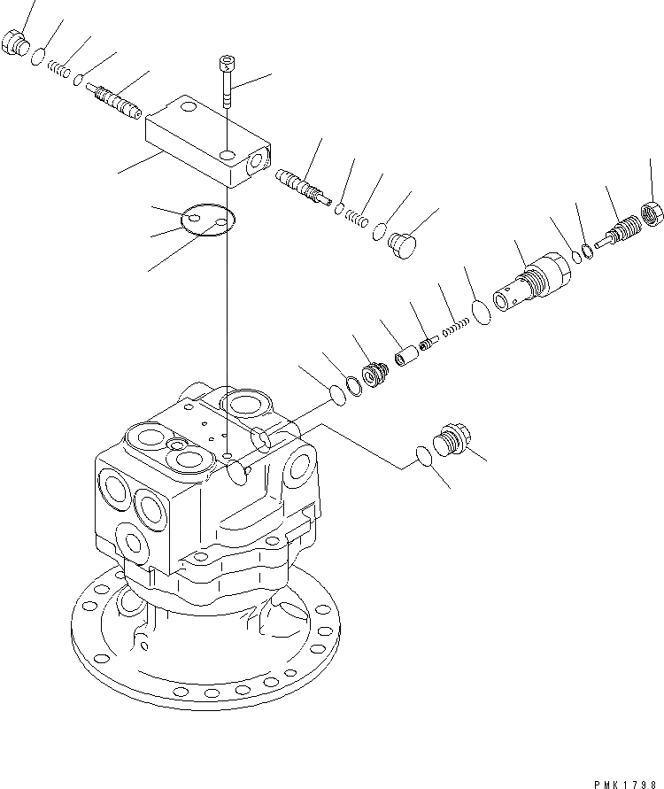 Схема запчастей Komatsu PC150LGP-6K - МОТОР ПОВОРОТА (/) ОСНОВН. КОМПОНЕНТЫ И РЕМКОМПЛЕКТЫ